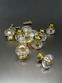 10 Pièces Mini Poignées De Tirage De Porte Acrylique Pour Boîte À Bijoux, Boutons De Tiroir De Commode En Cristal Transparent (1,8 Cm, Pas Adapté Pour Les Armoires)