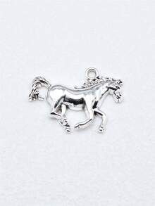 4 cái/bộ Ngựa Tự Làm Mặt Dây Chuyền - Ancient Silver - Xem 3