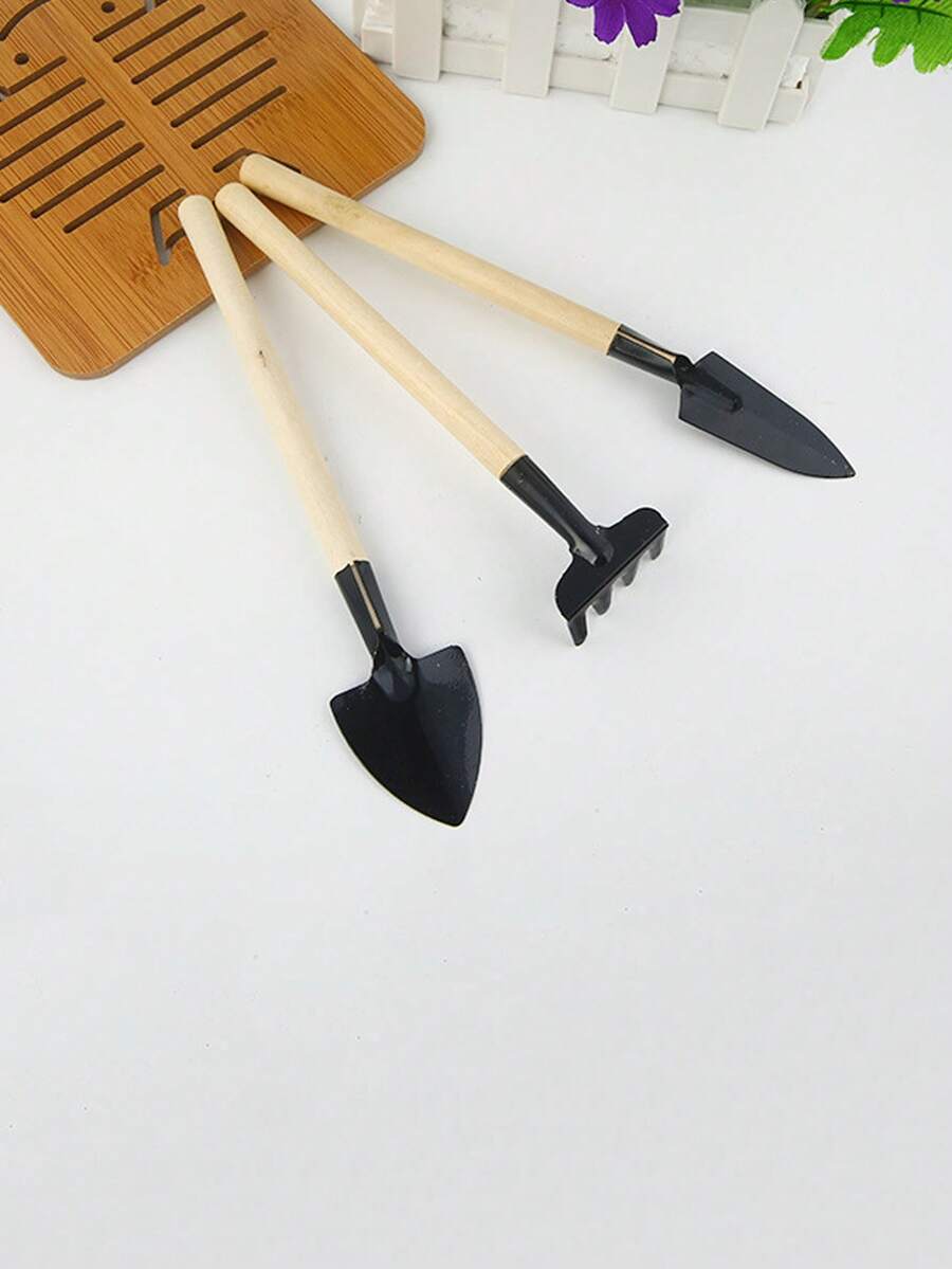 3入組木柄園藝鏟套裝