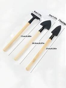 3入組木柄園藝鏟套裝