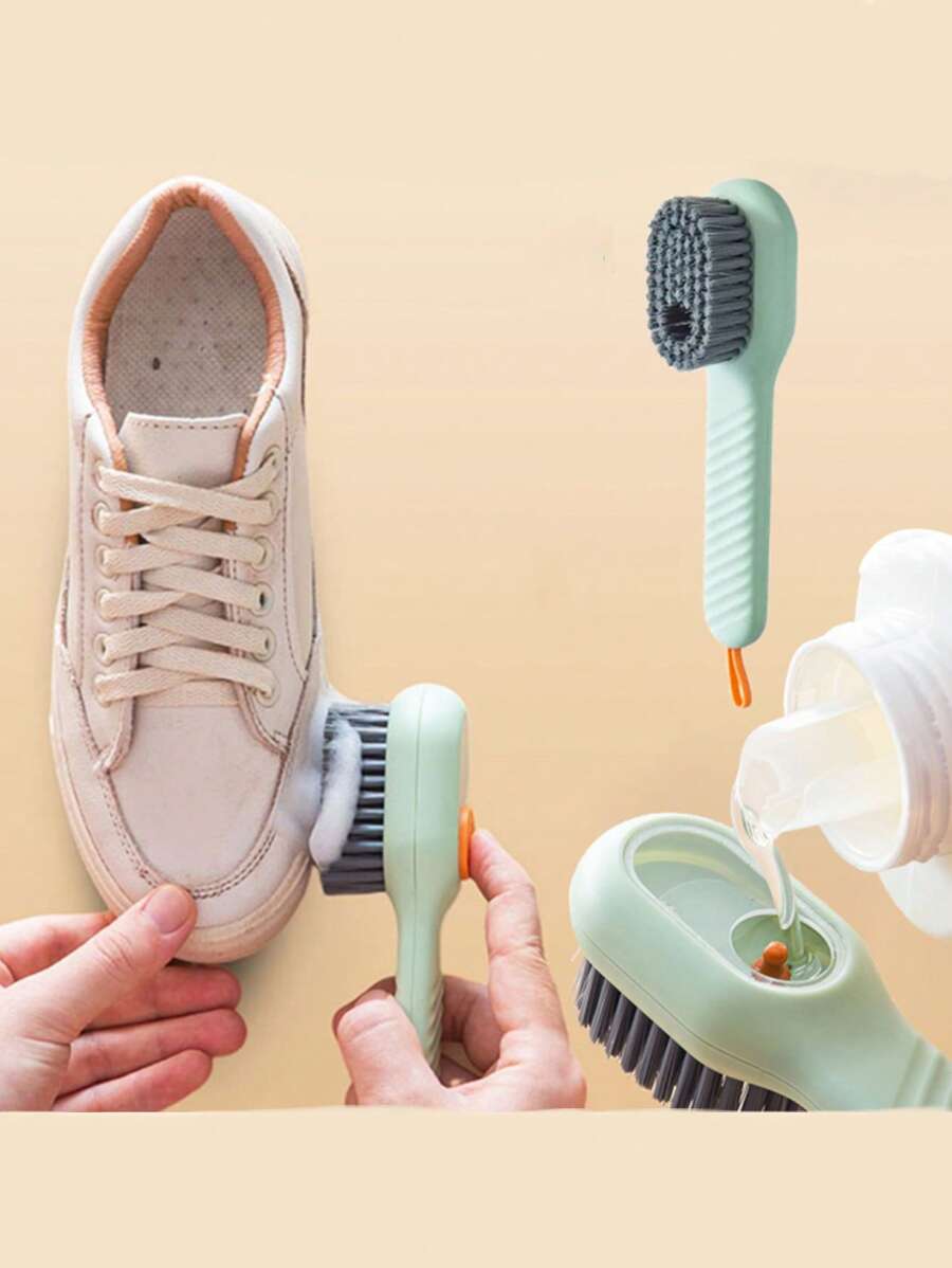 1入組TPR橡膠鞋清潔多功能液體填充鞋刷 - 綠色 - 查看 1