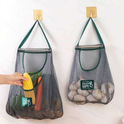 1 Sợi Rau Củ Túi Bảo Quản Chữ Miếng Dán Trang Trí Lưới Treo Túi Bảo Quản Thực Phẩm Cho Nhà Bếp