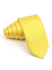 ZLQ&GOU 1入組男士素色時尚系帶適用於衣服裝飾用品 - 黃色 - 查看 1