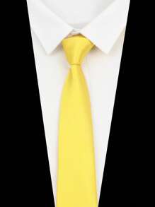 ZLQ&GOU 1入組男士素色時尚系帶適用於衣服裝飾用品 - 黃色 - 查看 2