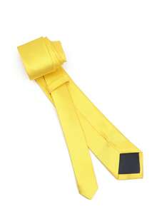 ZLQ&GOU 1入組男士素色時尚系帶適用於衣服裝飾用品 - 黃色 - 查看 3