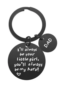 1 Móc khóa khẩu hiệu khắc bằng thép không gỉ Quà tặng cho bố của con gái - Móc khóa bố đen Quà tặng cho Ngày của Cha, Quà tặng sinh nhật cho bố thông thường - Đen và trắng - Xem 3