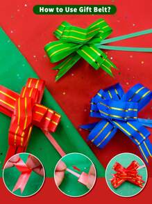 TIMBLESSING 10入組/套塑膠禮品包裝結,雙色蝴蝶結禮品包裝裝飾 - 紅色 - 查看 3