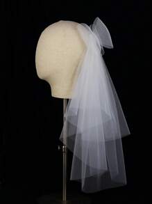 1 cái nơ và ngọc trai giả trang trí cho cô dâu thanh lịch cho tiệc cưới trang phục mùa thu dành cho phụ nữ - trắng - Xem 4