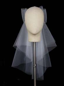 1 cái nơ và ngọc trai giả trang trí cho cô dâu thanh lịch cho tiệc cưới trang phục mùa thu dành cho phụ nữ - trắng - Xem 6