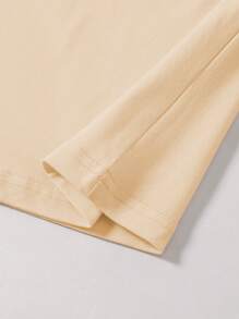 SHEIN LUNE Áo thun Plus size Con số In hoa Báo Giải trí - Màu be - Xem 3