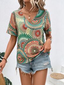 Breezaya Mandala Print Blouse - Multicolor - View 6
