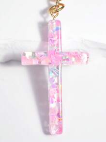 Móc khóa chữ thập - Hồng - Xem 4