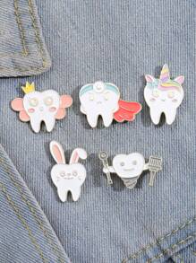 5pcs Cartoon Design Brooch - Multicolor - View 1