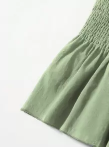 Chiquease 素色荷葉邊吊帶上衣 - 綠色 - 查看 5