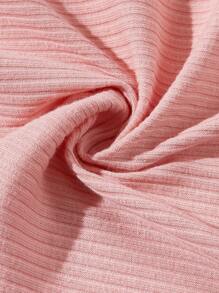 SHEIN 1入組嬰兒素色繈褓毯和1入組蝴蝶結裝飾帽和1入組髮帶 - 粉色 - 查看 6