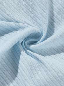 SHEIN 1 件婴儿纯色襁褓毯和 1 件情人节爱心帽子 - 藍色 - 查看 5