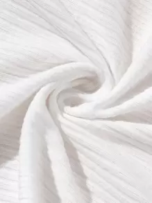 SHEIN 1入組嬰兒素色繈褓毯和1入組蝴蝶結裝飾帽和1入組髮帶 - 白色 - 查看 4