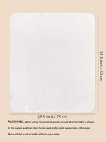 SHEIN 1入組嬰兒素色繈褓毯和1入組蝴蝶結裝飾帽和1入組髮帶 - 白色 - 查看 5