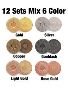 12入組/套混合顏色DIY工藝品磁性按扣搭扣用於DIY磁性搭扣搭扣 - 彩色 - 查看 5