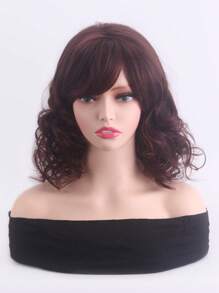 Tóc Giả Tổng Hợp Xoăn Ngắn Có Bangs - màu nâu - Xem 1