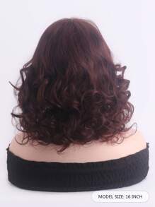Tóc Giả Tổng Hợp Xoăn Ngắn Có Bangs - màu nâu - Xem 2