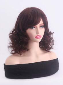 Tóc Giả Tổng Hợp Xoăn Ngắn Có Bangs - màu nâu - Xem 4