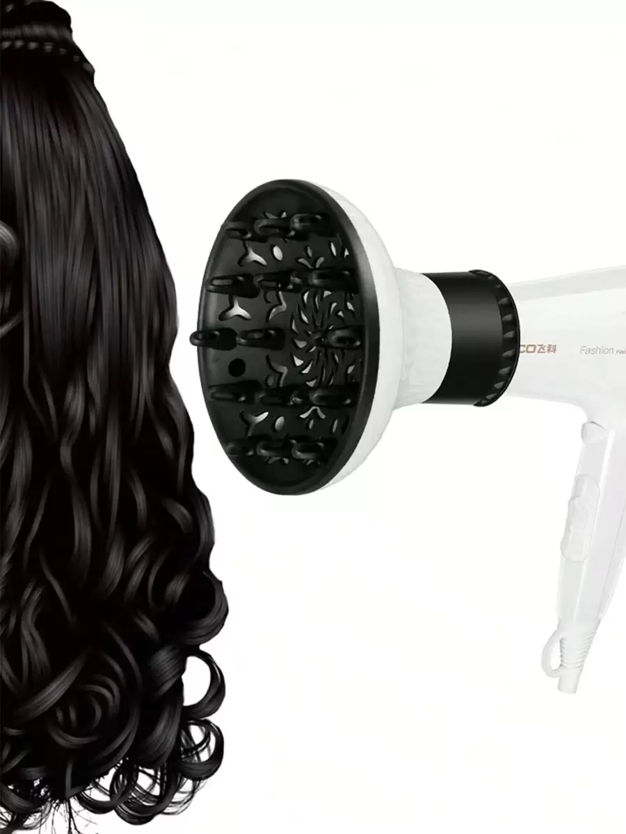 吹风机扩散器喷嘴，蜗牛卷发丰盈器，可调节以适应 1.5 英寸 - 2.7 英寸的吹风机，适用于市场上 90% 以上的吹风机设计，返校、旅行度假必备品，女士发饰