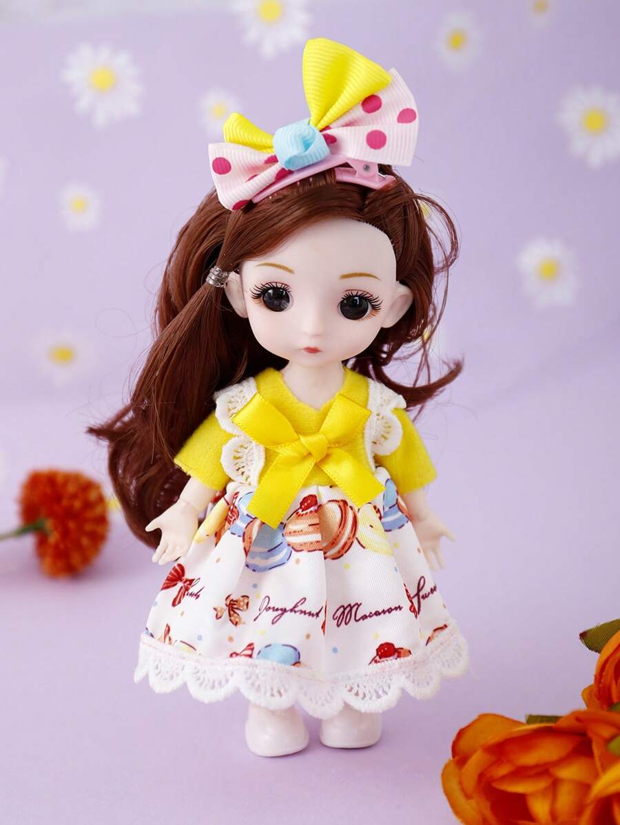 1入組女士卡通玩偶可愛鑰匙圈 - 黃色 - 查看 1