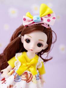 1入組女士卡通玩偶可愛鑰匙圈 - 黃色 - 查看 3