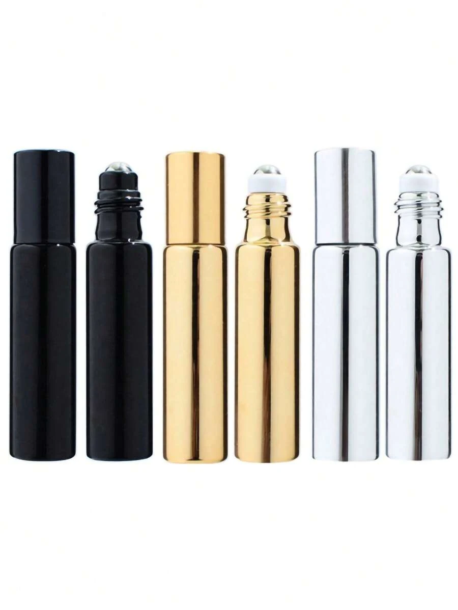 3入組10毫升UV玻璃可再裝香水瓶旅行滾珠精油滾珠瓶 - 彩色 - 查看 1