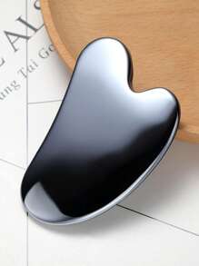 Facial Massage Tool Gua Sha Board 1pc Natural Terahertz Stone Gua Sha Scraping For SPA Therapy Trigger Point Treatment And Mitigation Deep Tissue Of Tensions And Pains Skincare Tools - Black - View 1