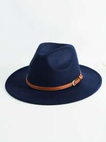 Thắt lưng nam trang trí mũ Fedora thông thường - Màu xanh hải quân - Xem 2