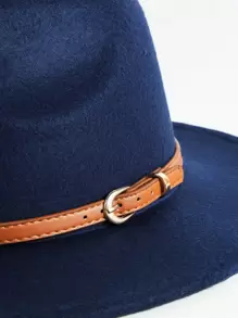 Thắt lưng nam trang trí mũ Fedora thông thường - Màu xanh hải quân - Xem 4