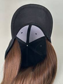 black brown large size Straight Synthetic Wig With Cap 22inch - Brown - View 4