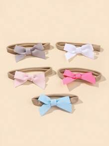 5pcs Baby Bow Decor Polyester Headband - Multicolor - View 2