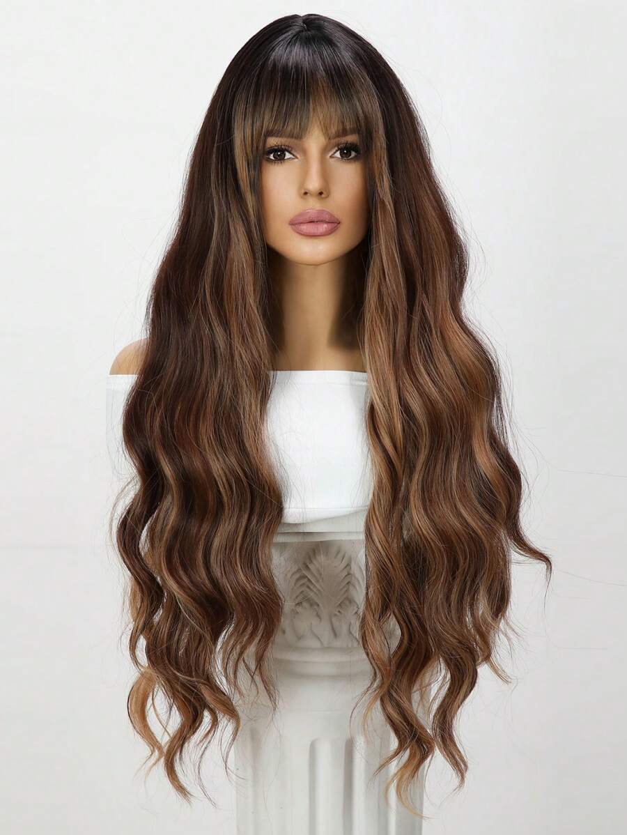 超長卷人造假髮帶劉海