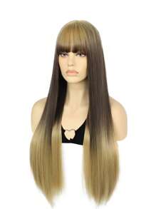 長款直筒人造假髮帶劉海 - 彩色 - 查看 4