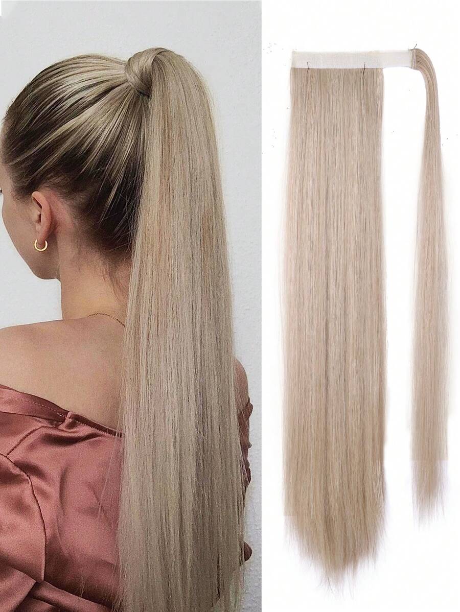 28Inch Synthetic Ponytail Extensions Wrap Around Ponytail With Unique Pocket Natural Straight Hair For Women Girls - Multicolor - View 1