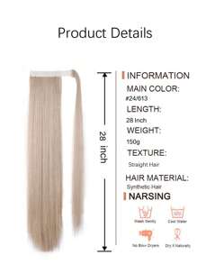 28Inch Synthetic Ponytail Extensions Wrap Around Ponytail With Unique Pocket Natural Straight Hair For Women Girls - Multicolor - View 3