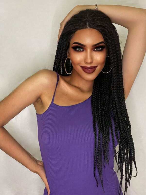 13 X 1 Lace Front Extra Long Braided Synthetic Wig & 1pc Wig Cap