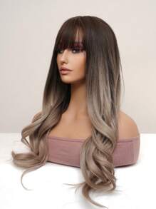 長款小波浪人造假髮帶劉海 - 彩色 - 查看 3