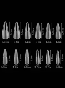 Nâng tầm phong cách của bạn với 120 chiếc Đế dài trong suốt Móng tay giả trong suốt cho gia đình DIY Nail Salon Bấm móng tay vào móng tay Đồ dùng làm móng - Trong sáng - Xem 2