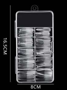 Nâng tầm phong cách của bạn với 120 chiếc Đế dài trong suốt Móng tay giả trong suốt cho gia đình DIY Nail Salon Bấm móng tay vào móng tay Đồ dùng làm móng - Trong sáng - Xem 4