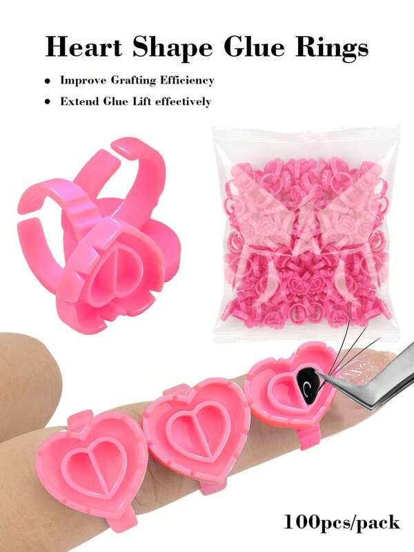 100pcs Heart Shaped Eyelash Glue Ring SHEIN USA