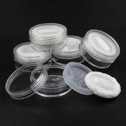 Set de 5 cajas de almacenamiento de polvo de maquillaje de 10g con borla, decoración para la sala de estar, el hogar, el dormitorio, el baño, artículos de viaje, bodas, fiestas, cumpleaños, regalos para hombres, mamá, papá, amigos, Año Nuevo, accesorios, regalo divertido