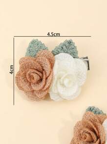 2个/包 女孩花朵造型发夹 - 彩色 - 查看 5