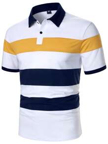 Manfinity Homme Men Cut And Sew Polo Shirt - Multicolor - View 1