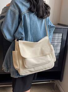 MOBAOFANG Fashionable Mult-Pocket Large Capacity Shoulder Crossbody Bag, Leisure College Style Female Bag Suitable For Daily Use, Work And Study - Beige - View 2