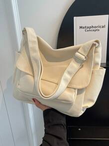 MOBAOFANG Fashionable Mult-Pocket Large Capacity Shoulder Crossbody Bag, Leisure College Style Female Bag Suitable For Daily Use, Work And Study - Beige - View 4