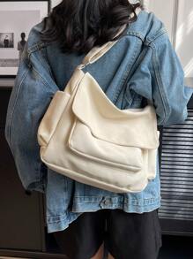 MOBAOFANG Fashionable Mult-Pocket Large Capacity Shoulder Crossbody Bag, Leisure College Style Female Bag Suitable For Daily Use, Work And Study - Beige - View 8
